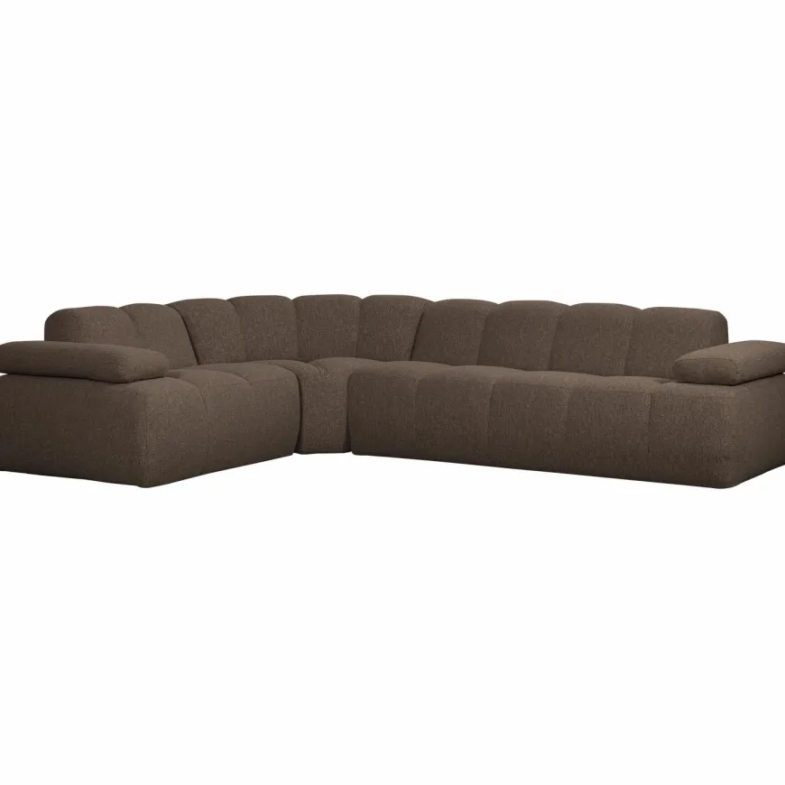 Woood Mojo Hoekbank Links Boucle Bruin Melange