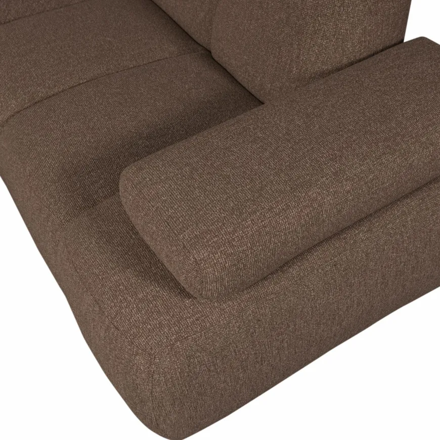 Woood Mojo Hoekbank Rechts Boucle Bruin Melange