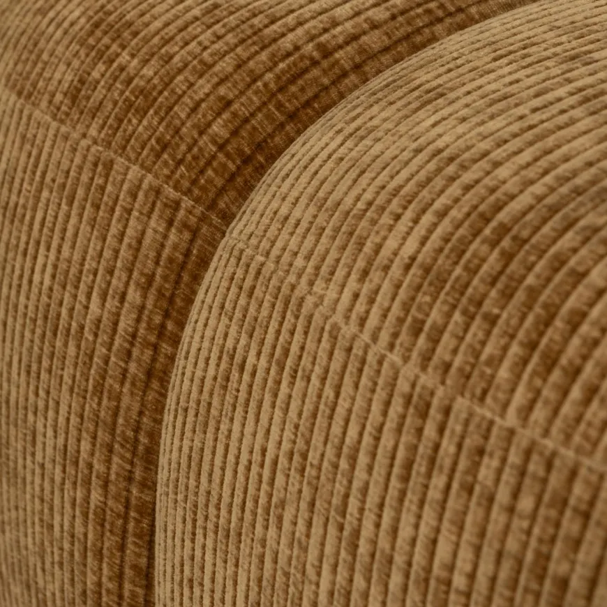 Woood Mojo poef 45x84x64cm geweven ribstof honinggeel