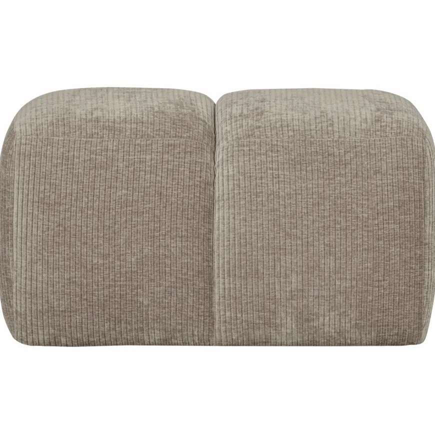Woood Mojo poef 45x84x64cm geweven ribstof donkerzand