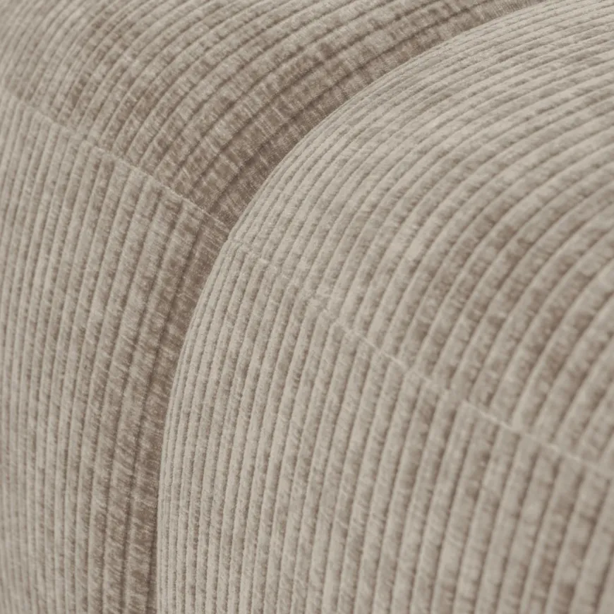 Woood Mojo poef 45x84x64cm geweven ribstof donkerzand