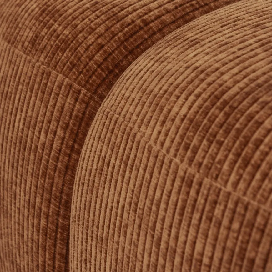 Woood Mojo poef 45x84x64cm geweven ribstof roestbruin