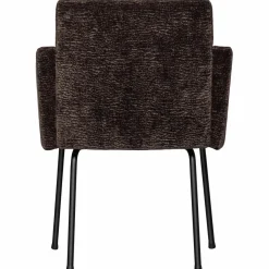 Woood MOUNT eetkamerstoel met armleuning 3D chenille donkerbruin