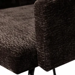 Woood MOUNT eetkamerstoel met armleuning 3D chenille donkerbruin