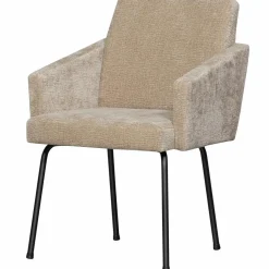 Woood MOUNT eetkamerstoel met armleuning 3D chenille zand