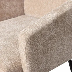 Woood MOUNT eetkamerstoel met armleuning 3D chenille zand