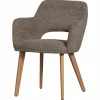 Woood Murat eetkamerstoel taupe met houten poot naturel