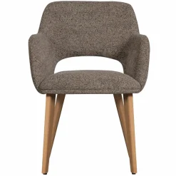 Woood Murat eetkamerstoel taupe met houten poot naturel