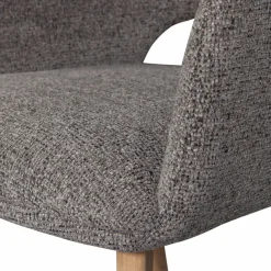 Woood Murat eetkamerstoel taupe met houten poot naturel