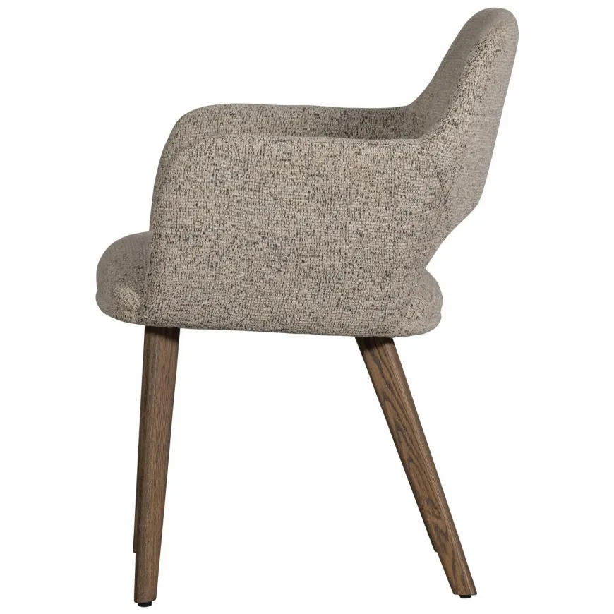 Woood Murat eetkamerstoel naturel met houten poot mystic brown