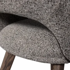 Woood Murat eetkamerstoel taupe met houten poot mystic brown