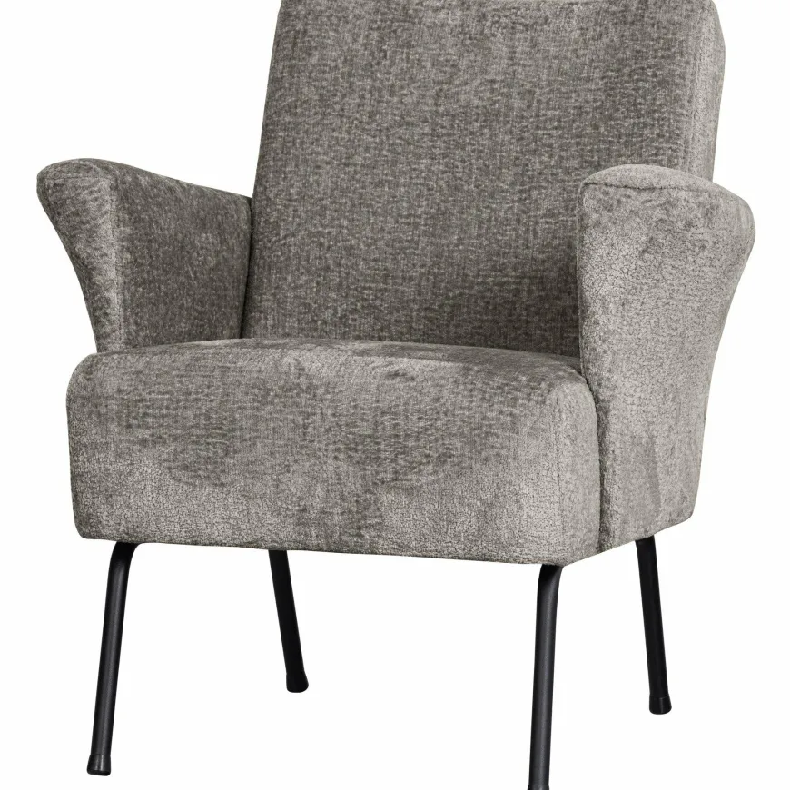 Woood Muse fauteuil grof geweven stof taupe