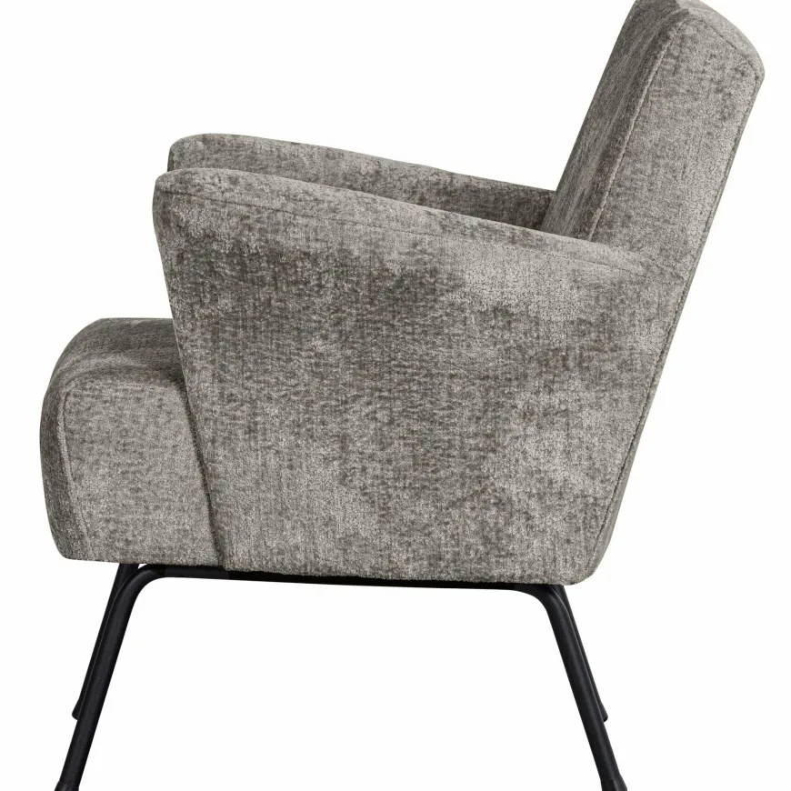 Woood Muse fauteuil grof geweven stof taupe