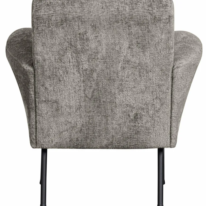 Woood Muse fauteuil grof geweven stof taupe