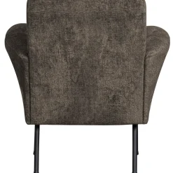 Woood Muse fauteuil grof geweven stof grijs/bruin