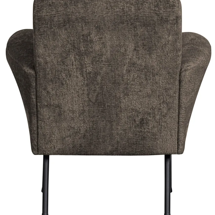 Woood Muse fauteuil grof geweven stof grijs/bruin