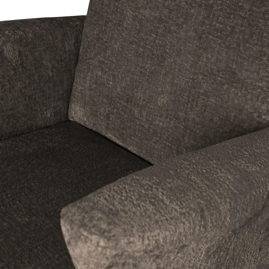 Woood Muse fauteuil grof geweven stof grijs/bruin