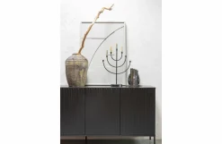 Woood New Gravure Dressoir 200 Cm Grenen Zwart [fsc]