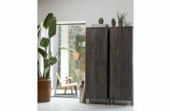 Woood New Gravure Hoge Kast Met Lade Essen Espresso [fsc]