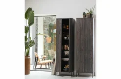 Woood New Gravure Hoge Kast Met Lade Essen Espresso [fsc]