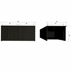 Woood New gravure kistbank grenen zwart [fsc]