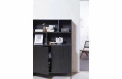 Woood New Gravure Wandkast Grenen Zwart [fsc]