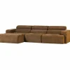 Woood Novi chaise longue bank links karamelbruin melange