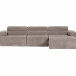 Woood Novi chaise longue bank rechts ribstof zand