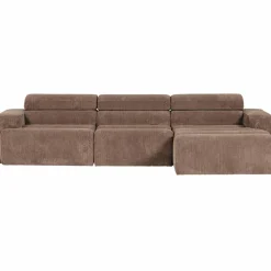 Woood Novi chaise longue bank rechts ribstof taupe