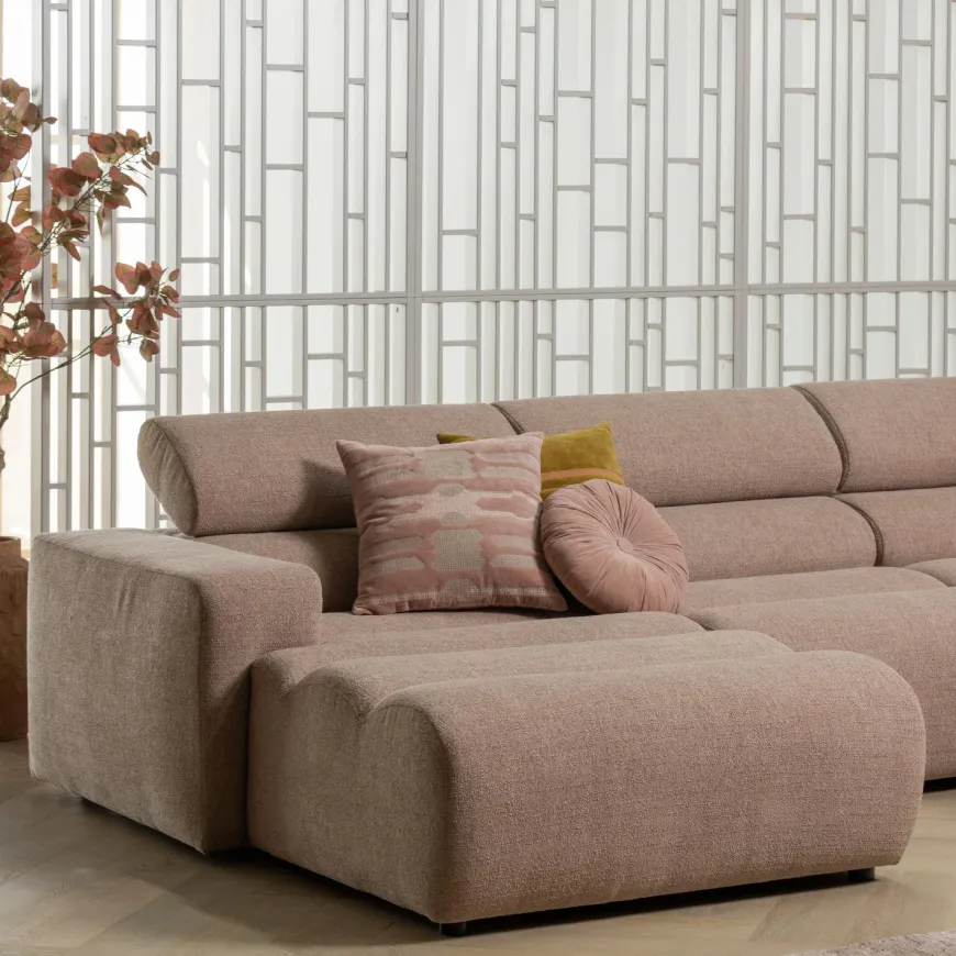 Woood Novi chaise longue bank links boucle taupe