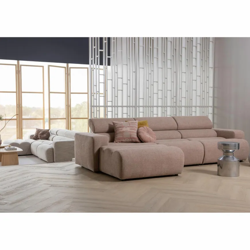 Woood Novi chaise longue bank links boucle taupe