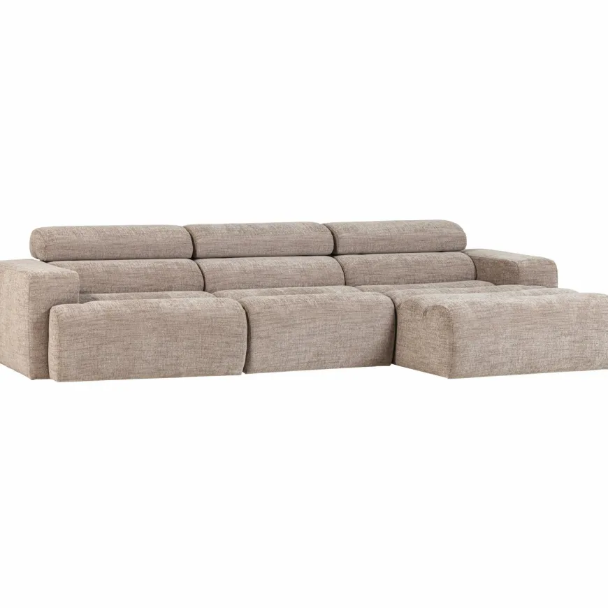 Woood Novi chaise longue bank rechts naturel melange