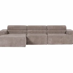 Woood Novi chaise longue bank links ribstof zand