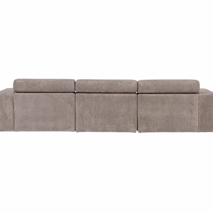 Woood Novi chaise longue bank links ribstof zand