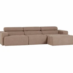 Woood Novi chaise longue bank rechts boucle taupe