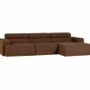 Woood Novi chaise longue bank rechts boucle mokkabruin