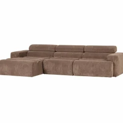 Woood Novi chaise longue bank links ribstof taupe