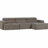 Woood Novi chaise longue bank rechts grijs melange