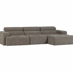 Woood Novi chaise longue bank rechts grijs melange