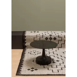 Woood Omari vloerkleed wol/jute naturel/zwart 160x230cm