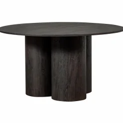 Woood Oona eettafel rond met 3-poot mdf donkerbruin ø140cm