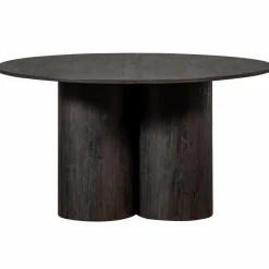 Woood Oona eettafel rond met 3-poot mdf donkerbruin ø140cm