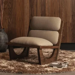 Woood Opulent fauteuil bouclé/hout naturel