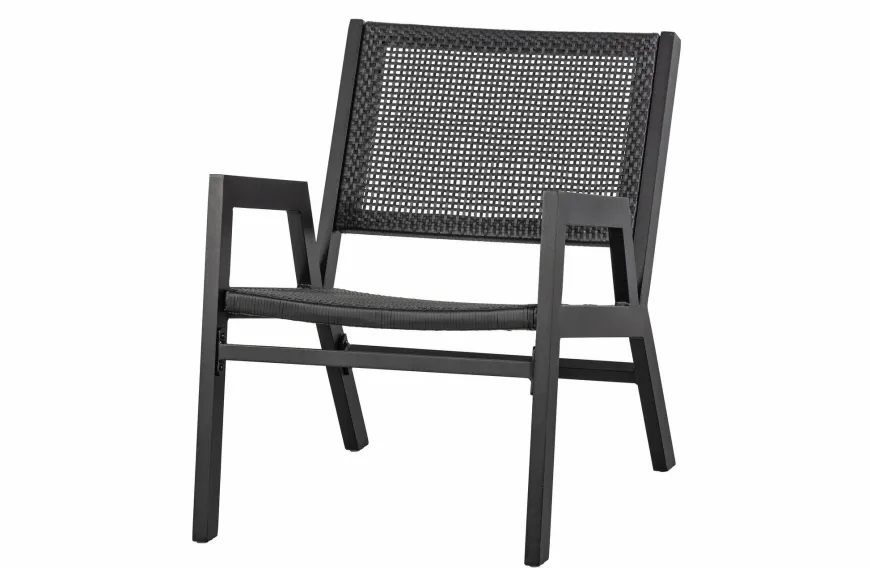 Woood Pem Fauteuil Met Armleuning Aluminium Zwart