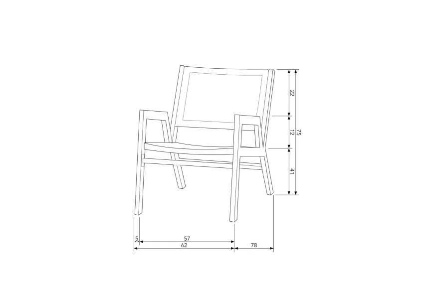 Woood Pem Fauteuil Met Armleuning Aluminium Zwart