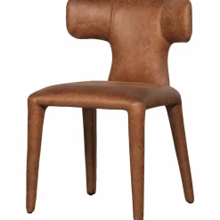Woood Permit eetkamerstoel leerlook cognac