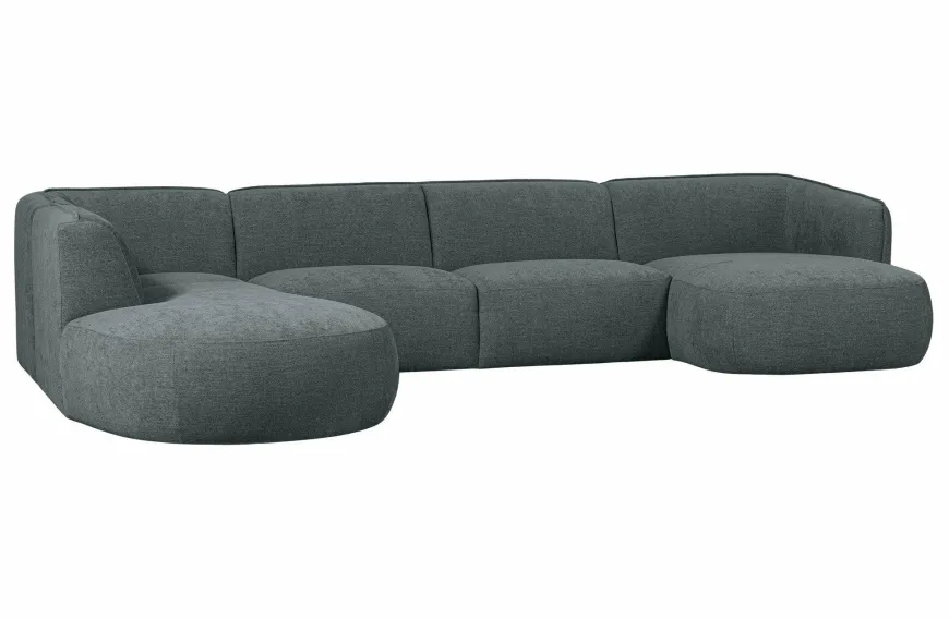 Woood Polly Bank U-vorm Links Blauw/groen