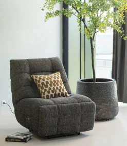 Woood Relaxfauteuil Hein melange antraciet/bruin