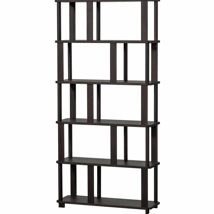 Woood Riss boekenkast eikenhout mystic brown 186x90cm