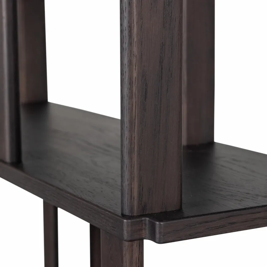 Woood Riss boekenkast eikenhout mystic brown 186x90cm